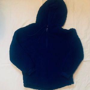 Pink Half-zip Sherpa Hoodie